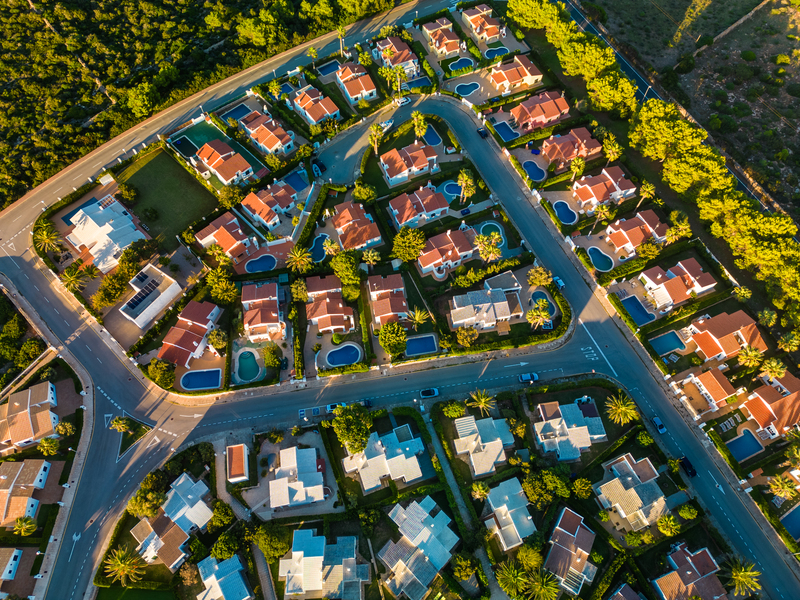 toma de drone de casas 